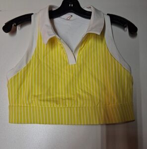 Solid & Striped SPORTS bra Sporty Yellow Striped Women's Top